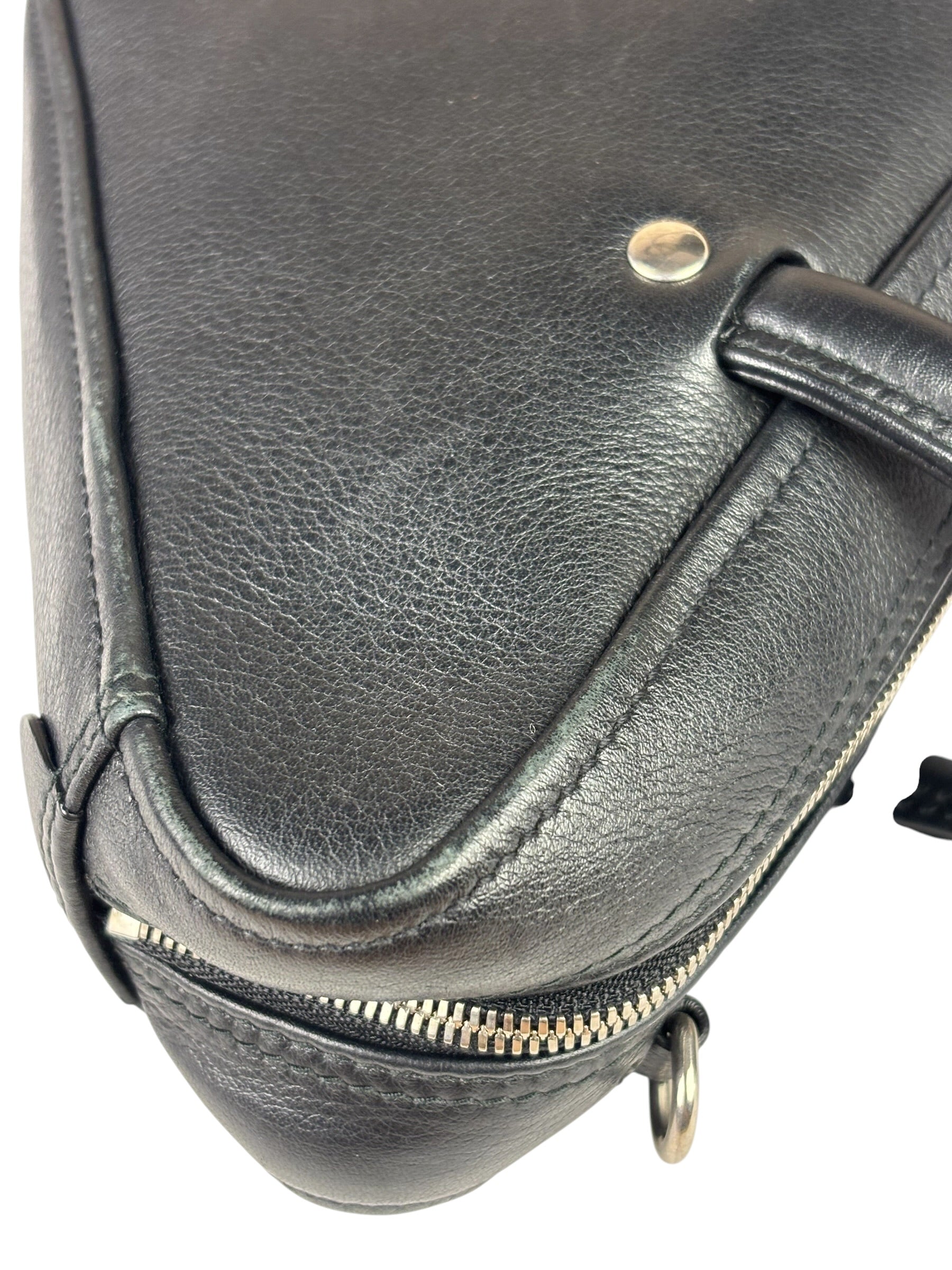Balenciaga Black Leather Triangle Two-Way Bag