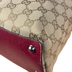 Gucci Vintage GG Canvas Pink Trim Shoulder Bag