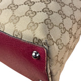 Gucci Vintage GG Canvas Pink Trim Shoulder Bag