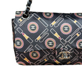 Chanel Lipstick Black Satin Single Flap Bag 2005