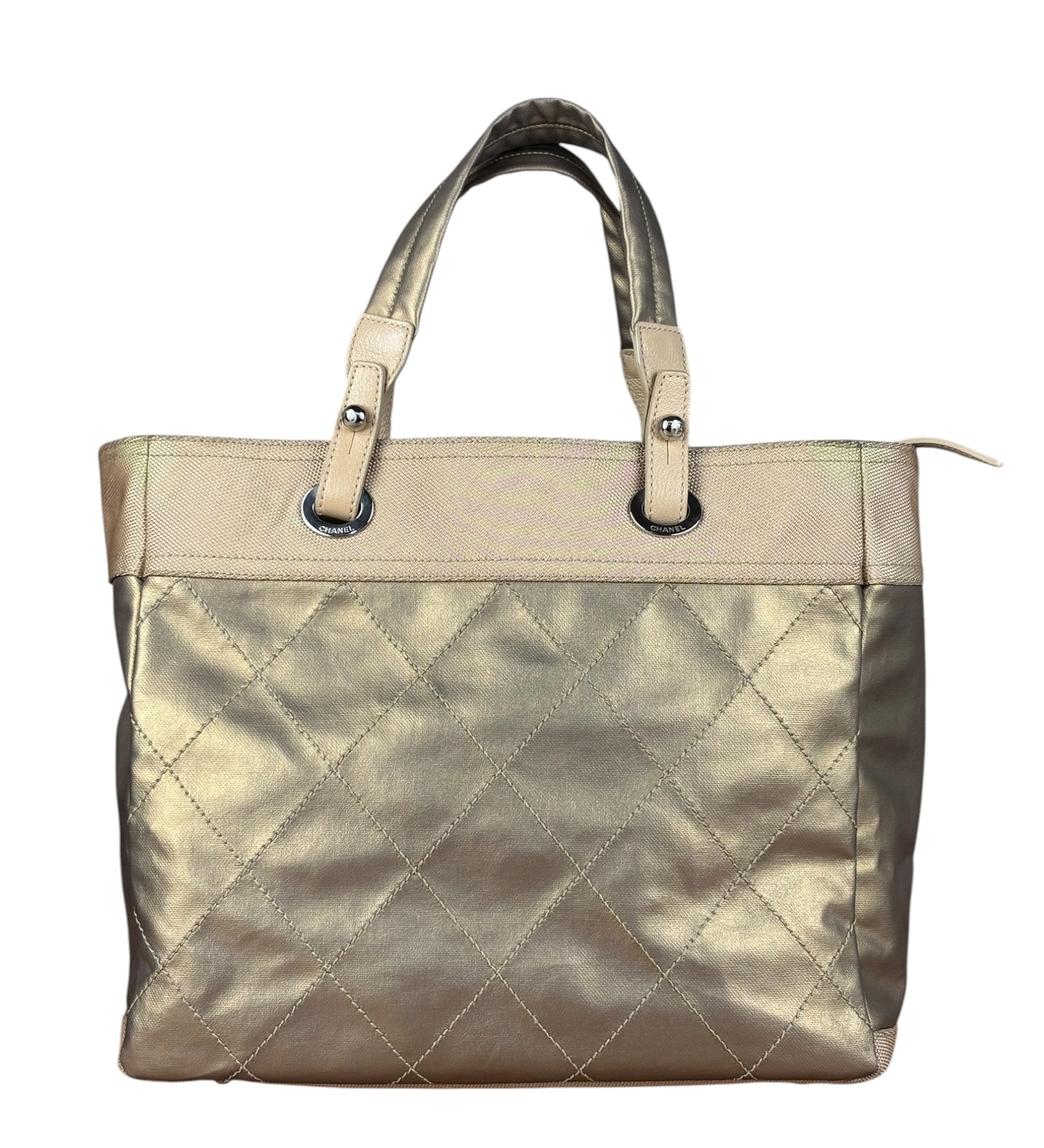 Chanel Metallic Gold Leather Paris-Biarritz Large Tote Bag 2007