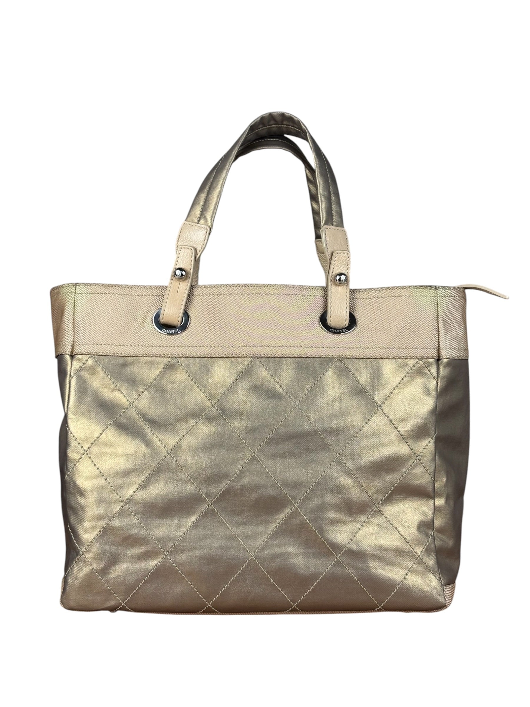 Chanel Metallic Gold Leather Paris-Biarritz Large Tote Bag 2007