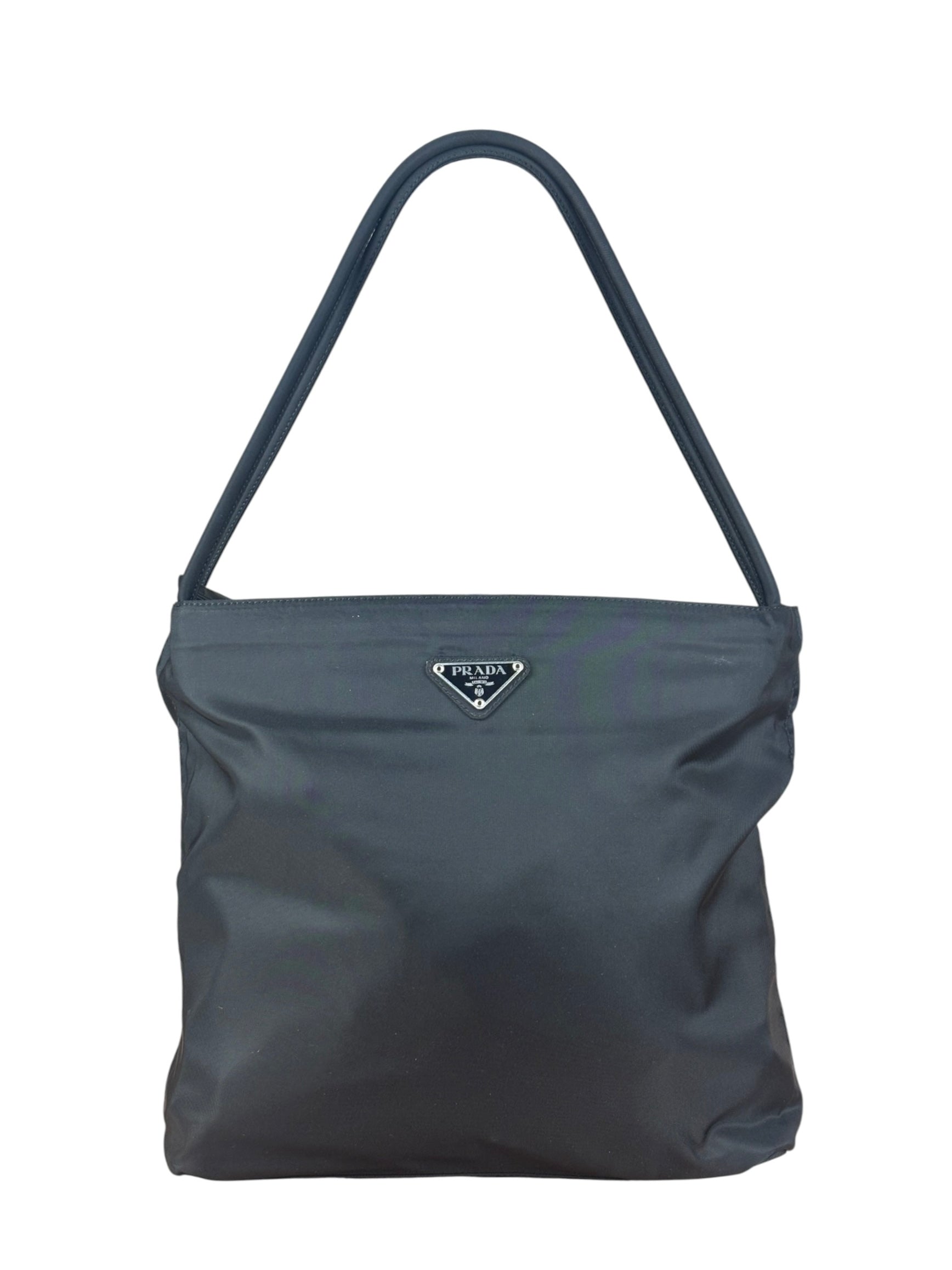 Prada Vintage Black Nylon Shoulder Tote