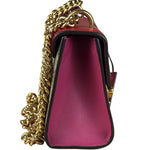 Gucci Padlock Medium Leather Chain Shoulder Bag Beige/Red/Pink