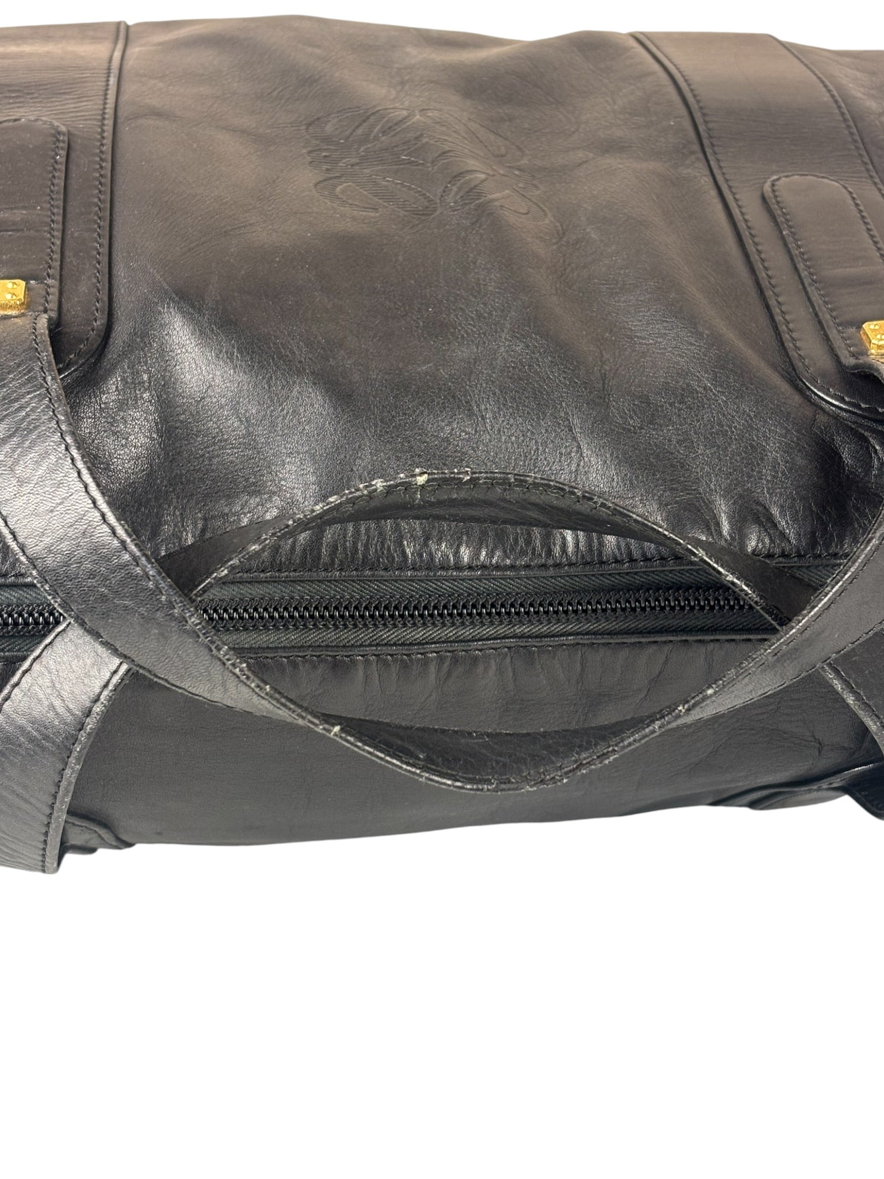 Loewe Vintage Black Calfskin Carryall Handbag