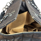 Chanel Vintage Canvas & Leather Chocolate Bar Fold-Over Tote Bag