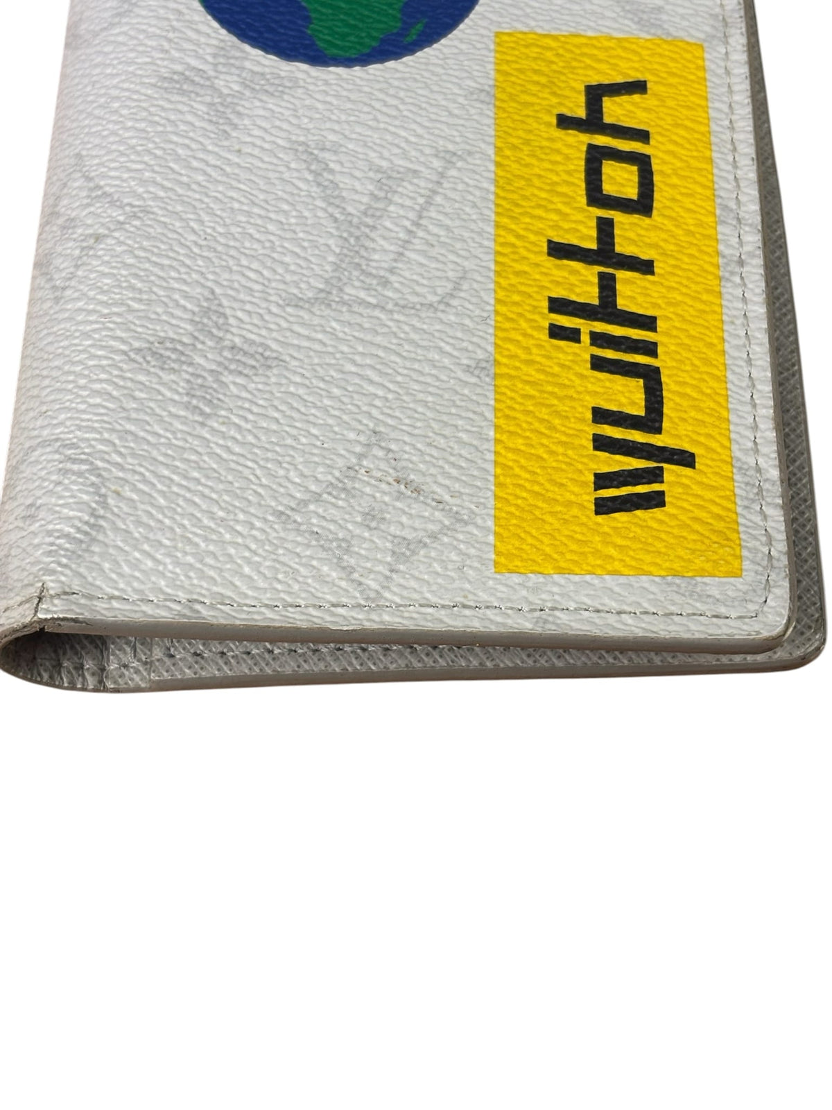 Louis Vuitton Grey Monogram Logo Story Brazza Flap Wallet
