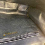 Chanel Navy Leather Diamond Stitch Flap Bag 1988