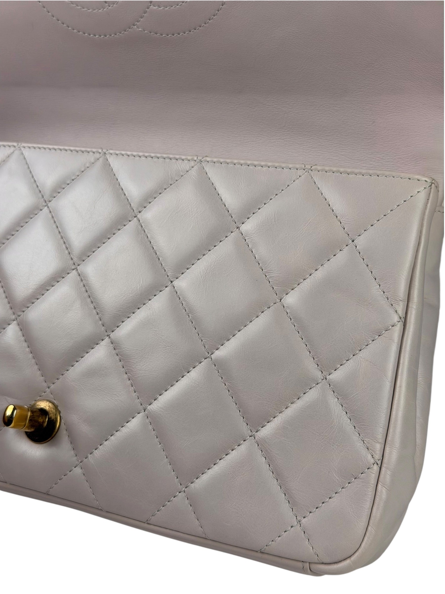 Chanel Light Lilac Calfskin Leather Quilted Flap Chain Bag