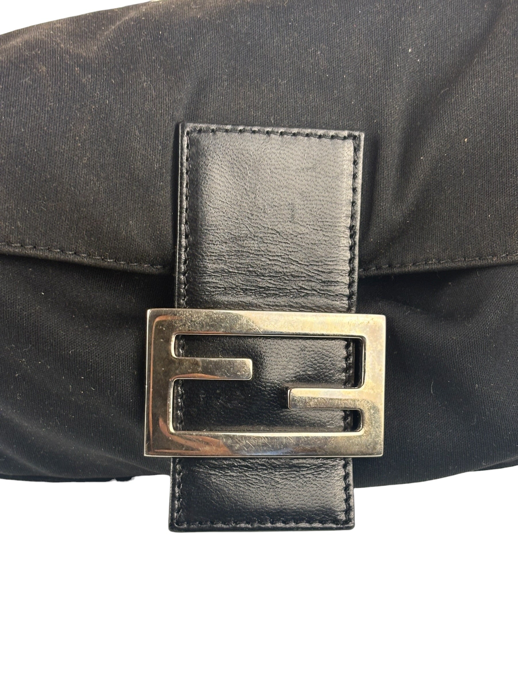 Fendi Black Nylon Mamma Baguette Handbag