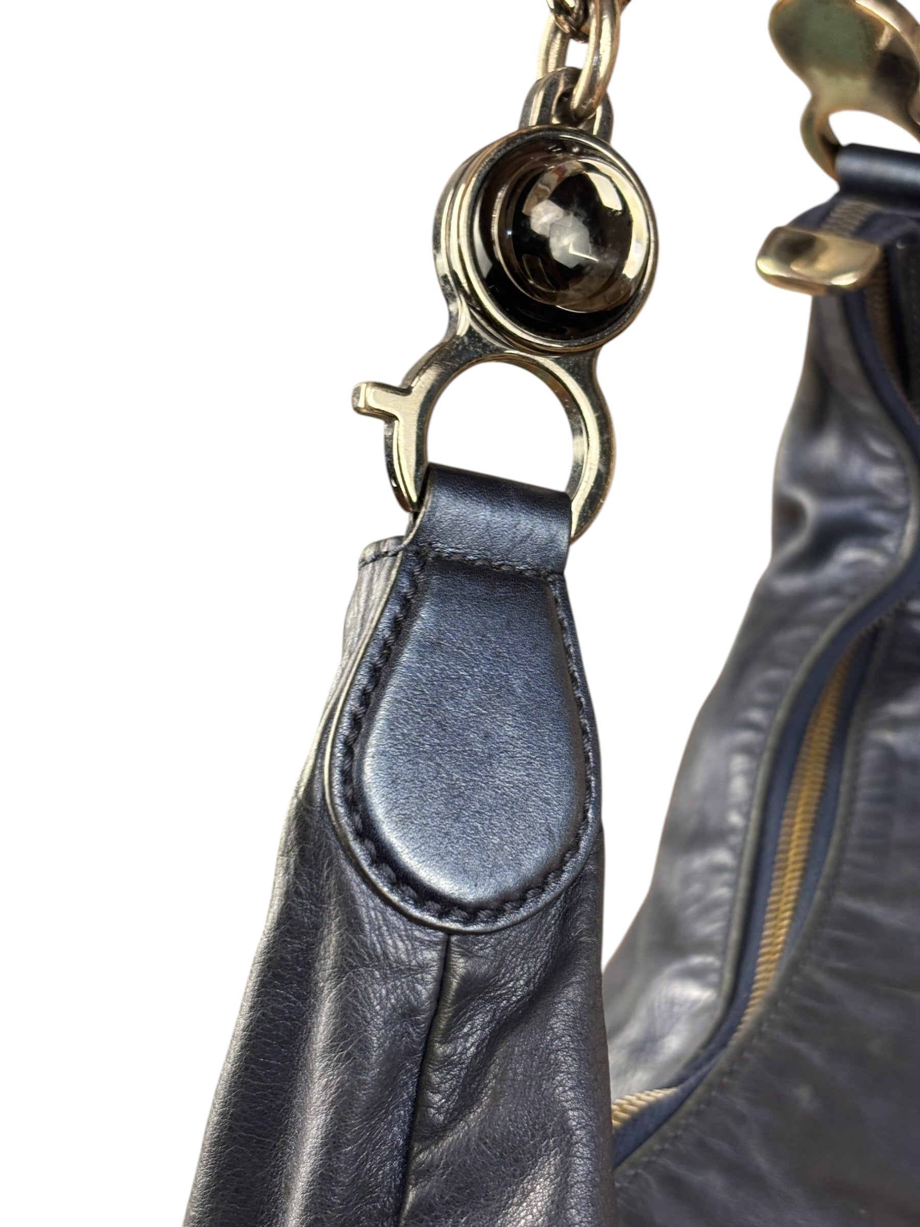 Gucci Navy Blue Galaxy Chain Hobo Bag