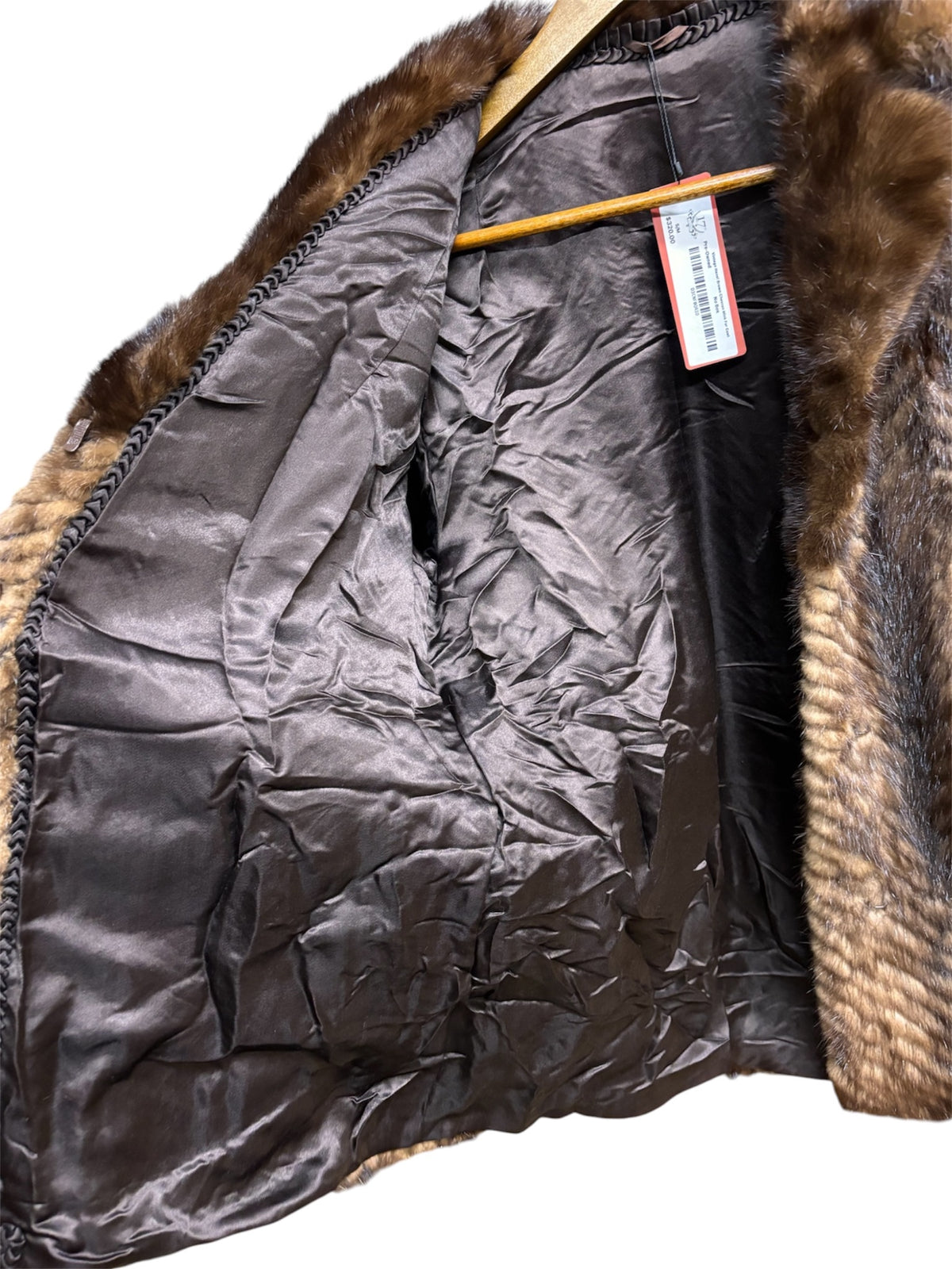 Vintage Hazel Brown Chevron Mink Fur Coat