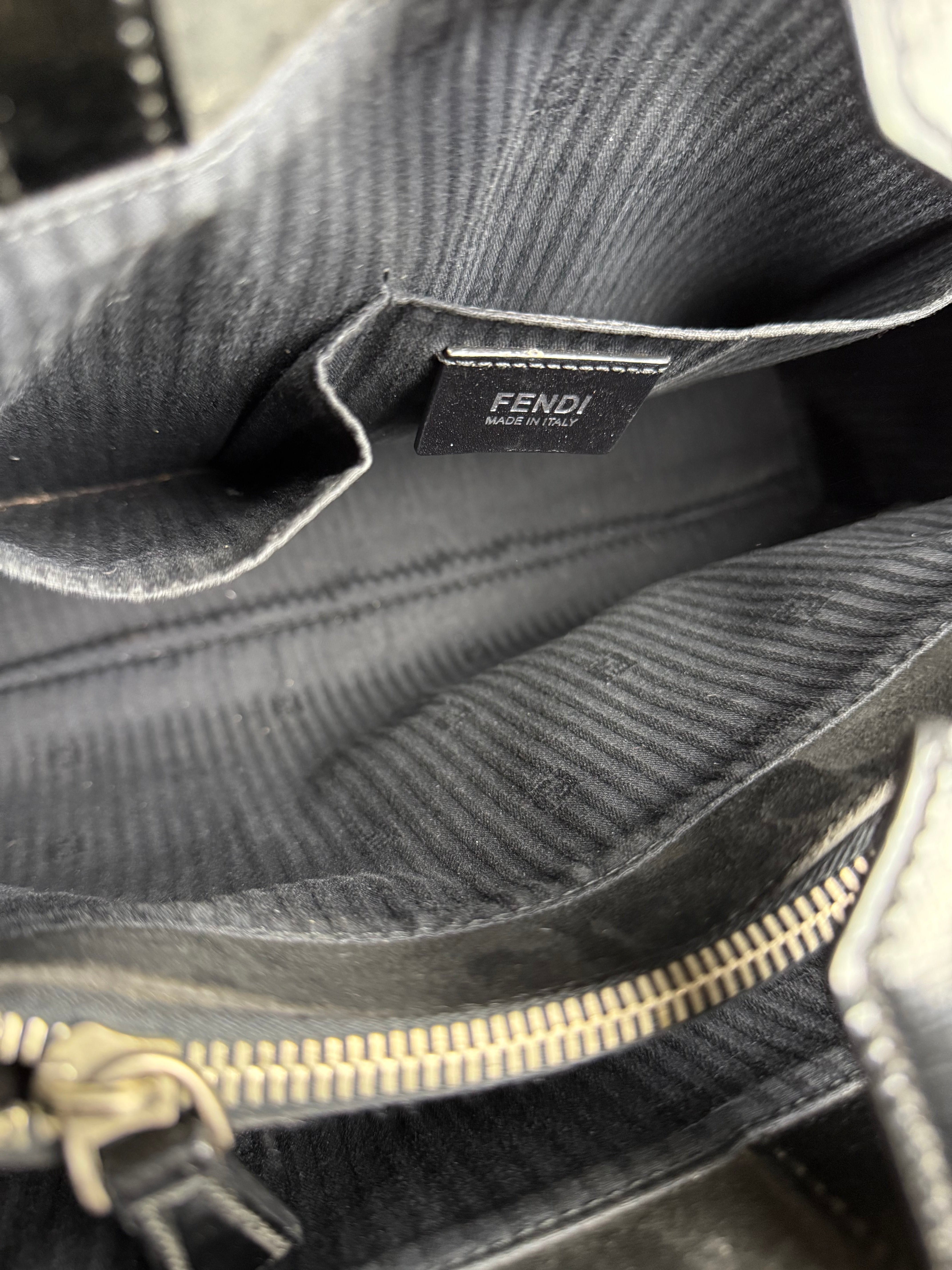 Fendi Black Patent Leather 2Jours Handbag