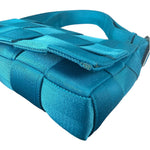 Bottega Veneta Teal Blue Intrecciato Cassette Flap Crossbody Bag