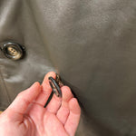 Vintage Grey Fur Lined Leather Blazer Coat