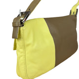 Fendi Yellow Wave Buckle Leather Baguette