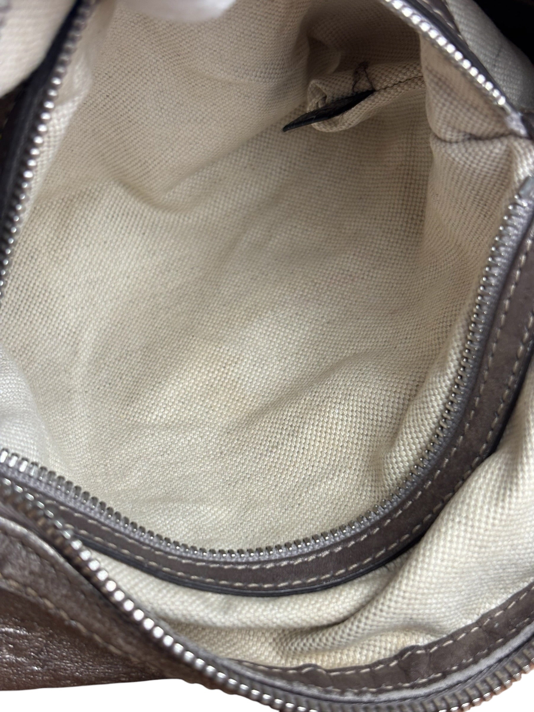 Gucci Vintage GG Metallic Leather Hobo Shoulder Bag