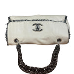 Chanel White Leather Mini Flap Shoulder Bag 1992