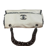 Chanel White Leather Mini Flap Shoulder Bag 1992