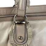 Gucci Vintage Beige Leather Ruched Handle Tote