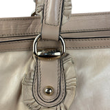 Gucci Vintage Beige Leather Ruched Handle Tote