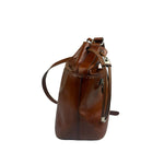 Celine Vintage Brown Leather Cinch Bucket Crossbody Bag
