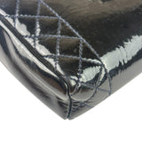 Chanel Navy Patent Leather Matelasse Chain Pouch 2013