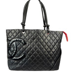 Chanel Black Quilted Leather Ligne Cambon Tote Mid 2000's