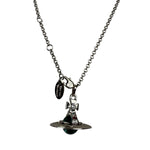Vivienne Westwood Blue Sovereign Orb Pendant Silver-Toned Necklace