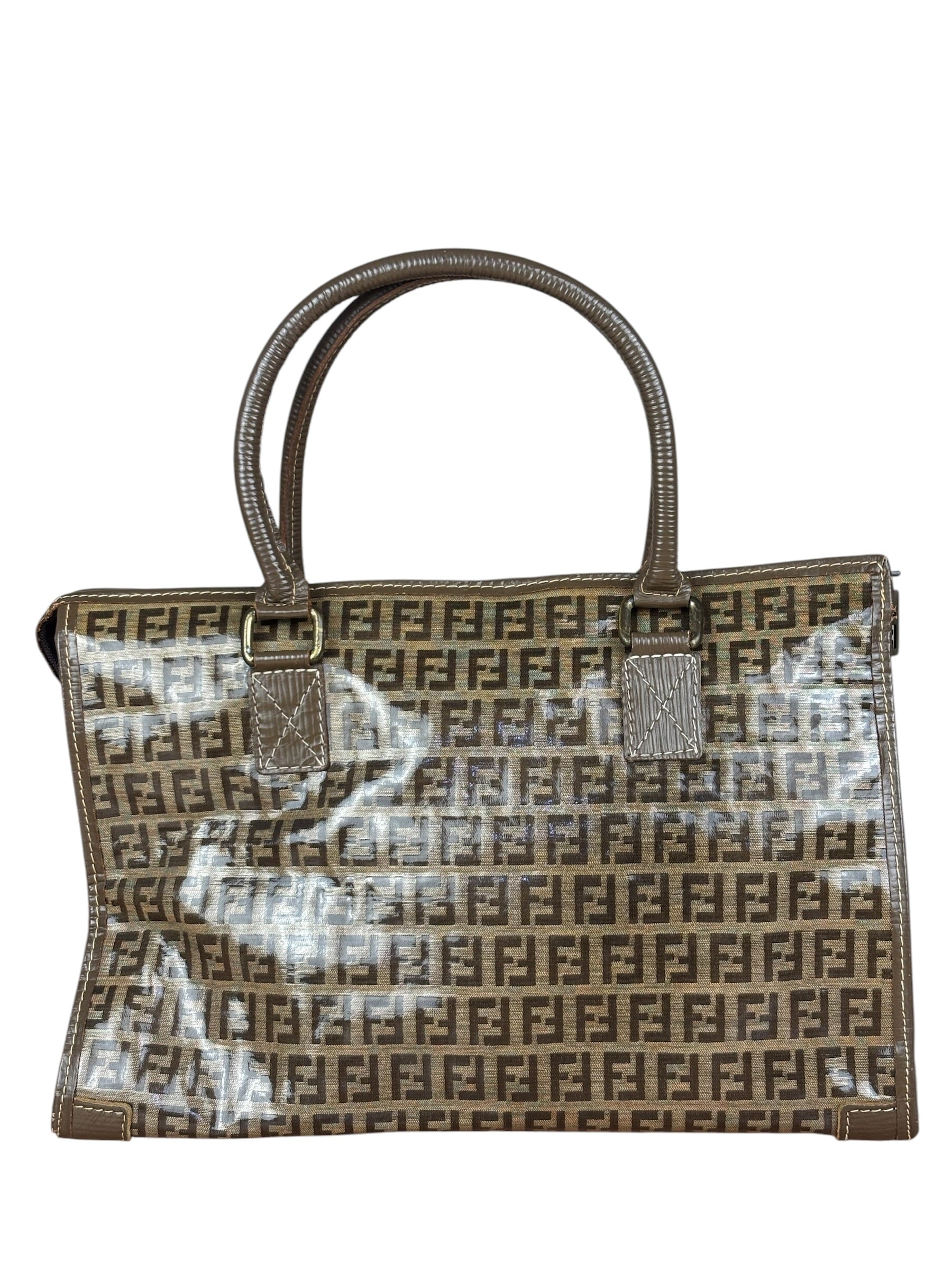 Fendi Brown PVC FF Zucchino Tote Bag