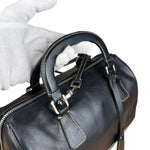 Prada Vintage Black Leather Mini Boston Bag