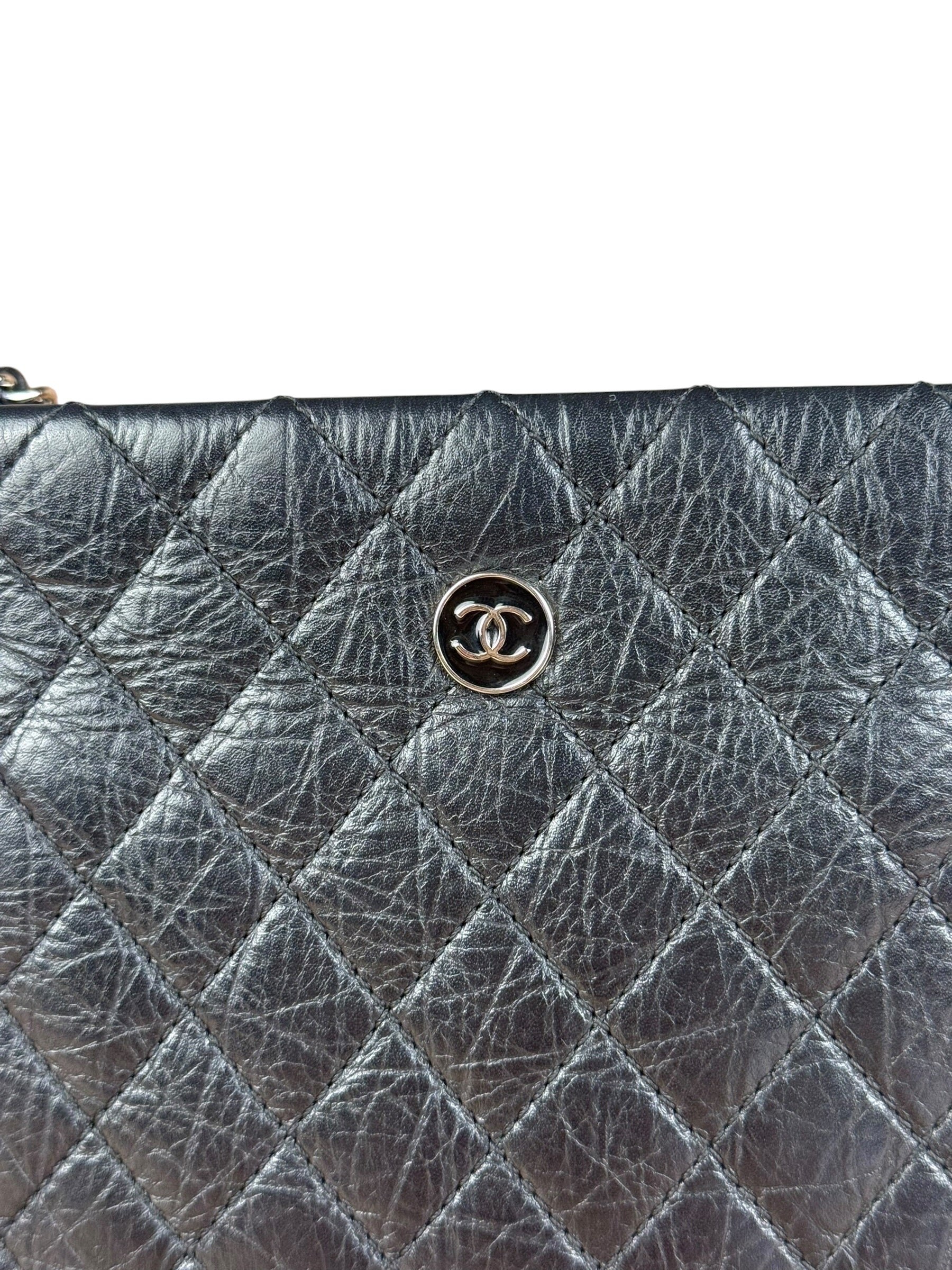Chanel Black Quilted Leather Uniform Chain Crossbody 2018
