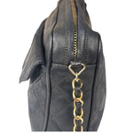 Chanel Vintage Black Quilted Leather CC Camera Bag 1989