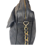 Chanel Vintage Black Quilted Leather CC Camera Bag 1989