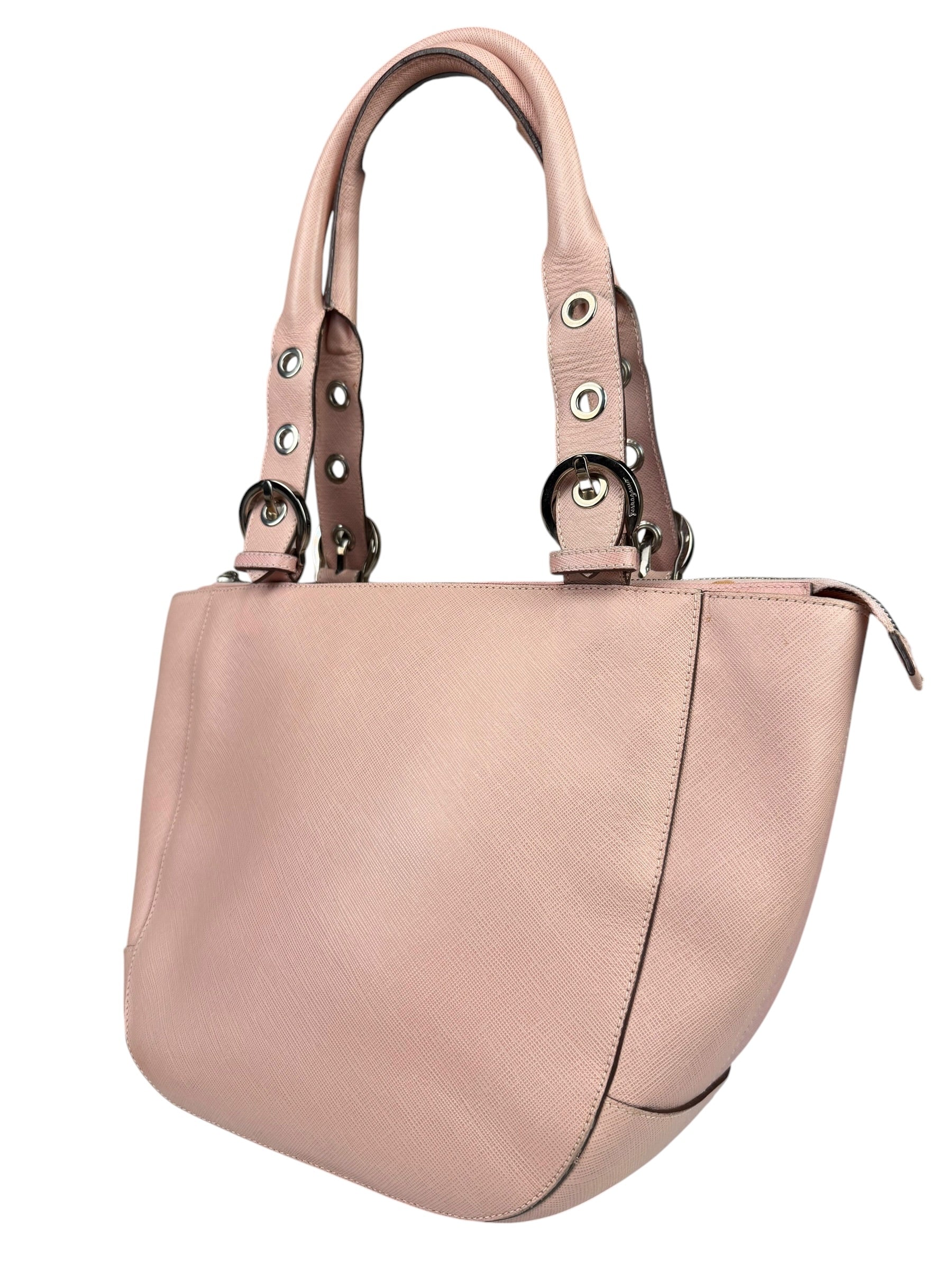 Salvatore Ferragamo Pink Saffiano Leather Shoulder Bag