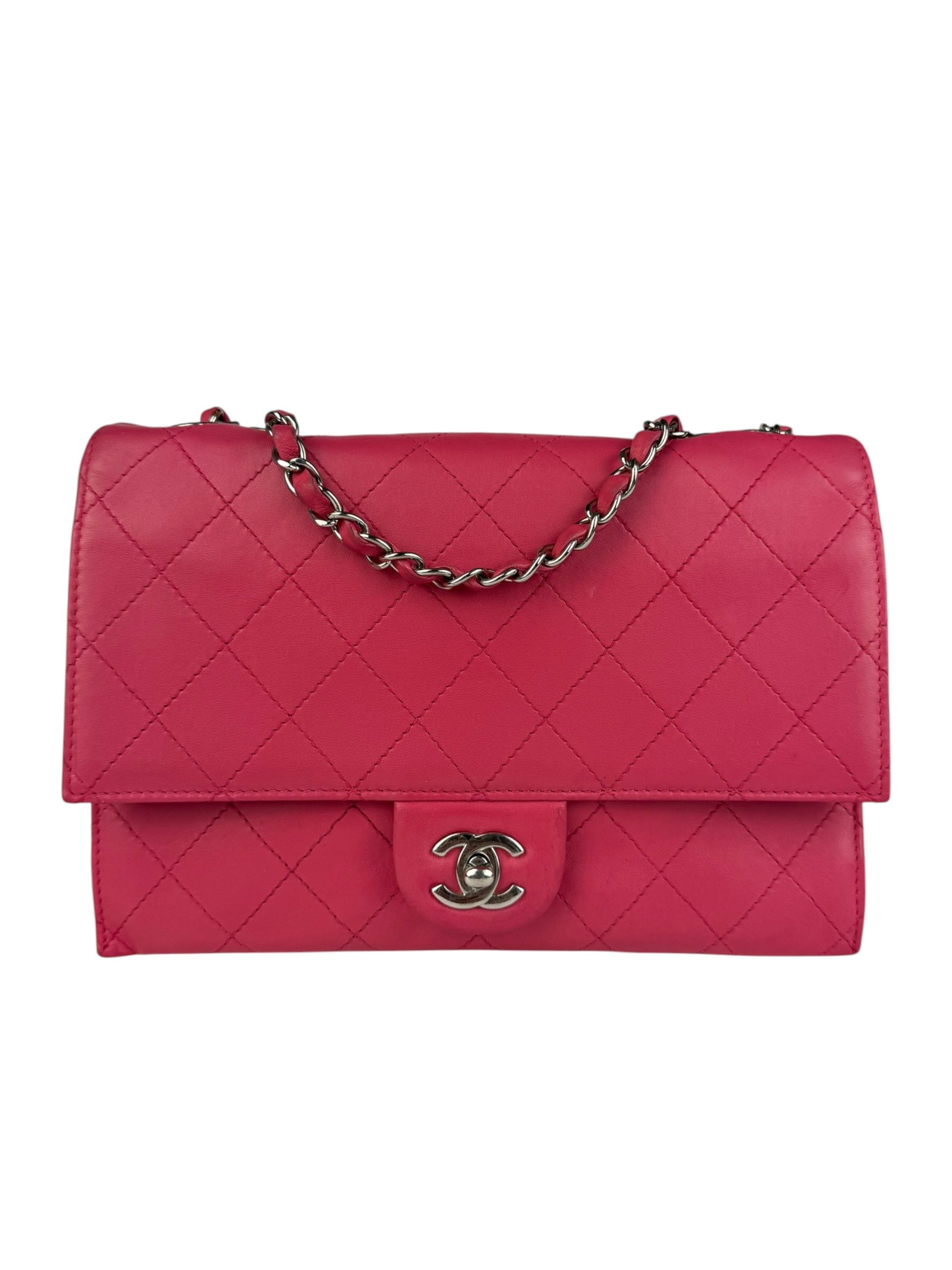 Chanel Pink Quilted Leather Accordion Flap Bag 2014