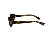 Miu Miu Tortoiseshell Oval Sunglasses SMU B09