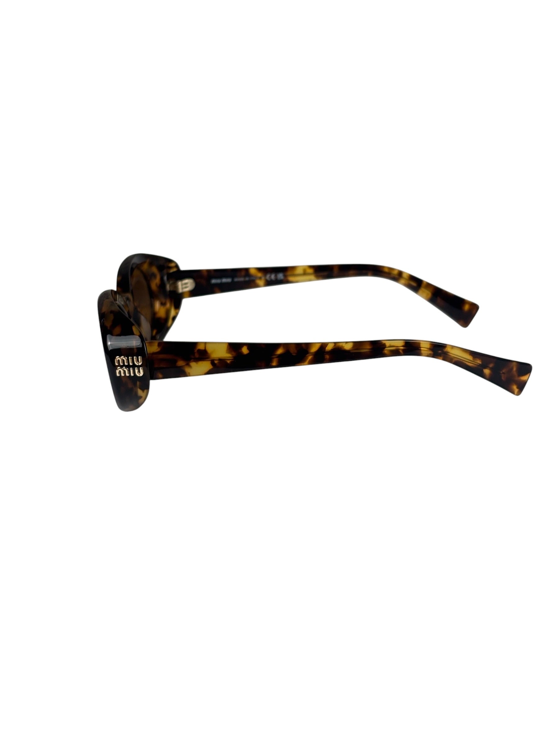 Miu Miu Tortoiseshell Oval Sunglasses SMU B09