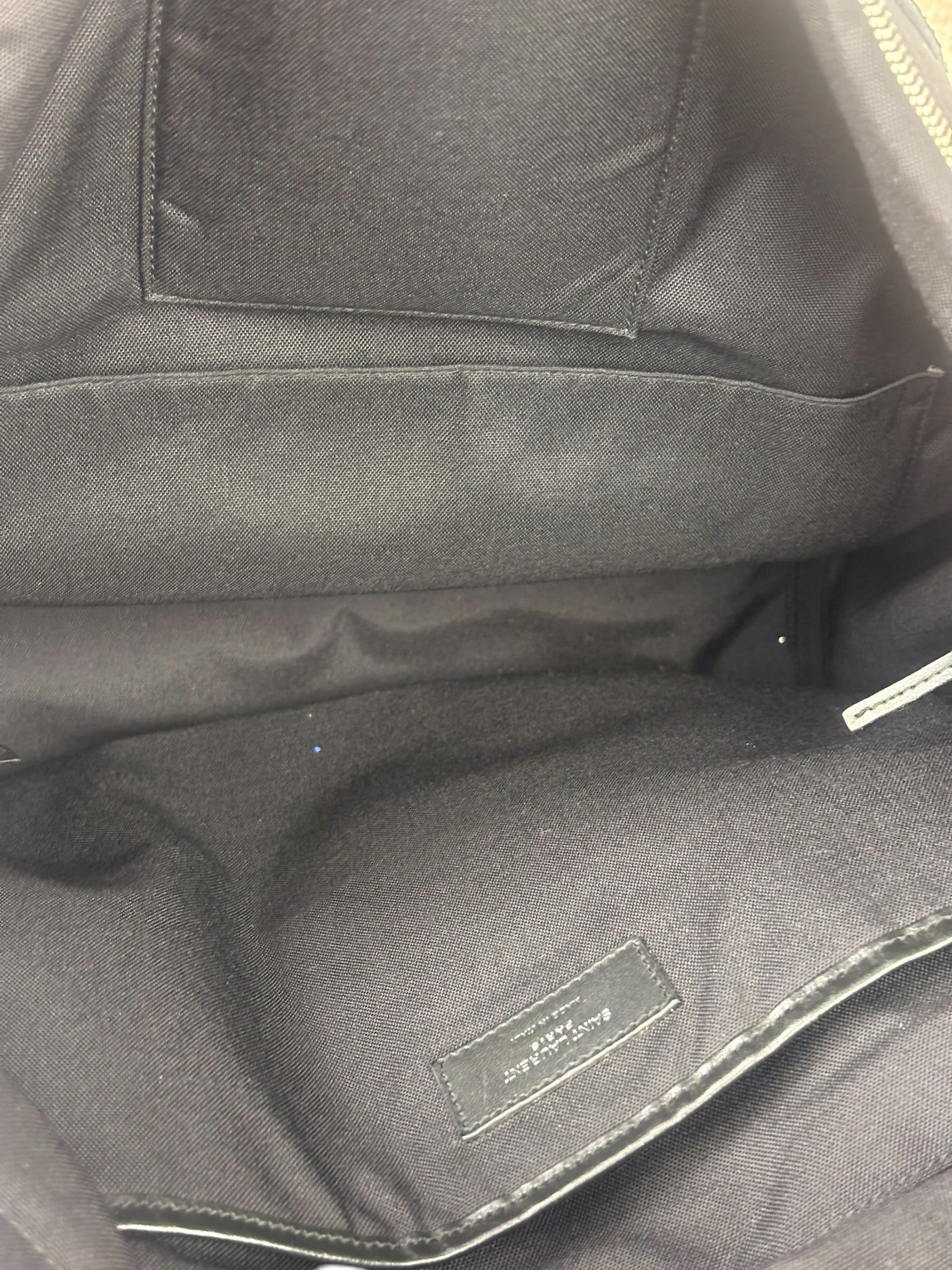YSL Black Nylon/Leather Trim City Multi-Patch Backpack