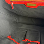 Polo Ralph Lauren Red Woven Leather Tote