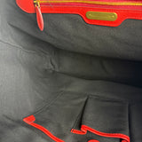 Polo Ralph Lauren Red Woven Leather Tote