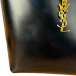 Saint Laurent Black Leather Shopping Tote Bag