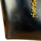 Saint Laurent Black Leather Shopping Tote Bag