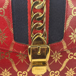 Gucci Red Leather Sylvie Chain Shoulder Bag