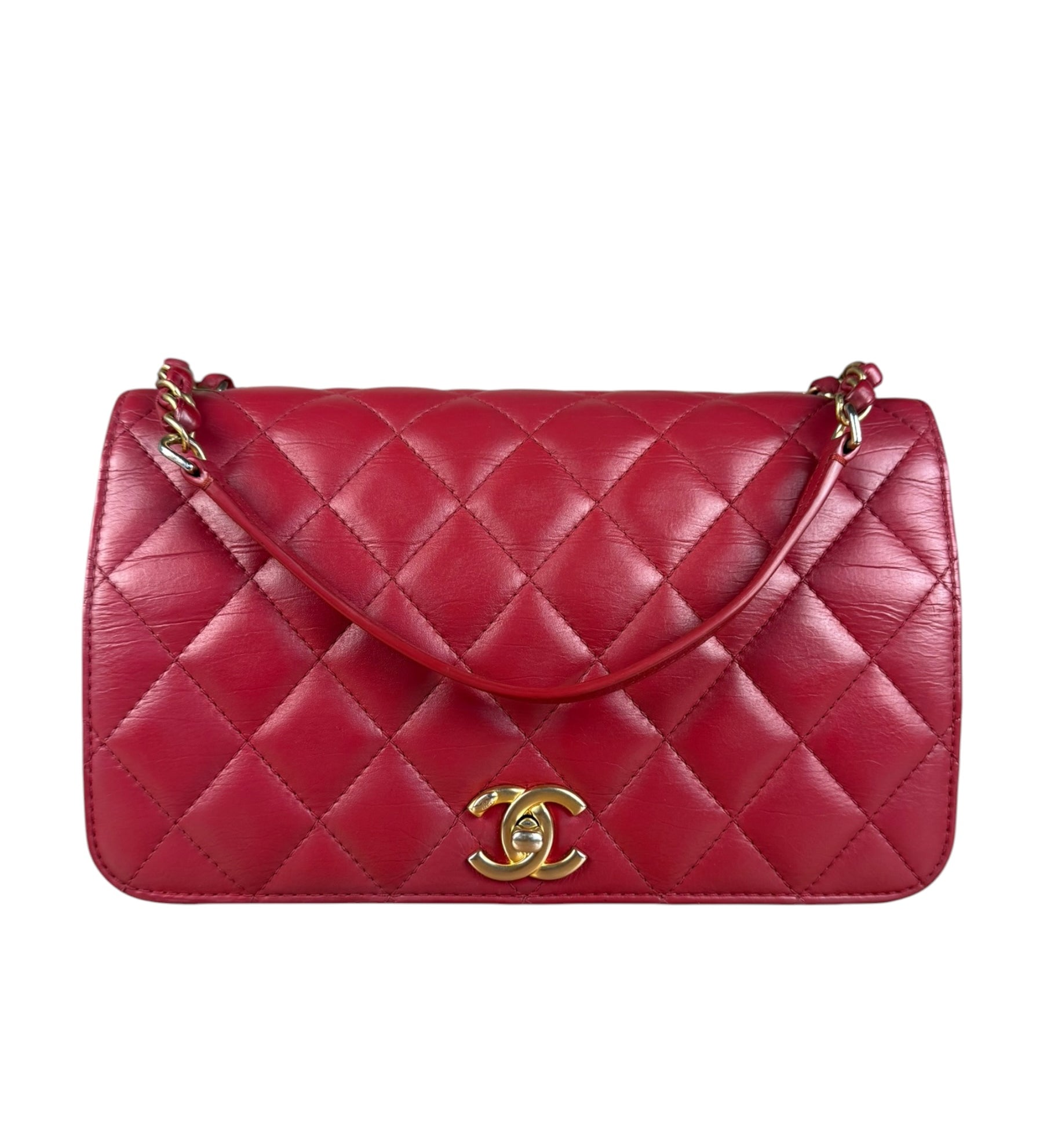 Chanel Dark Fuchsia Quilted Leather Flap Bag 2019