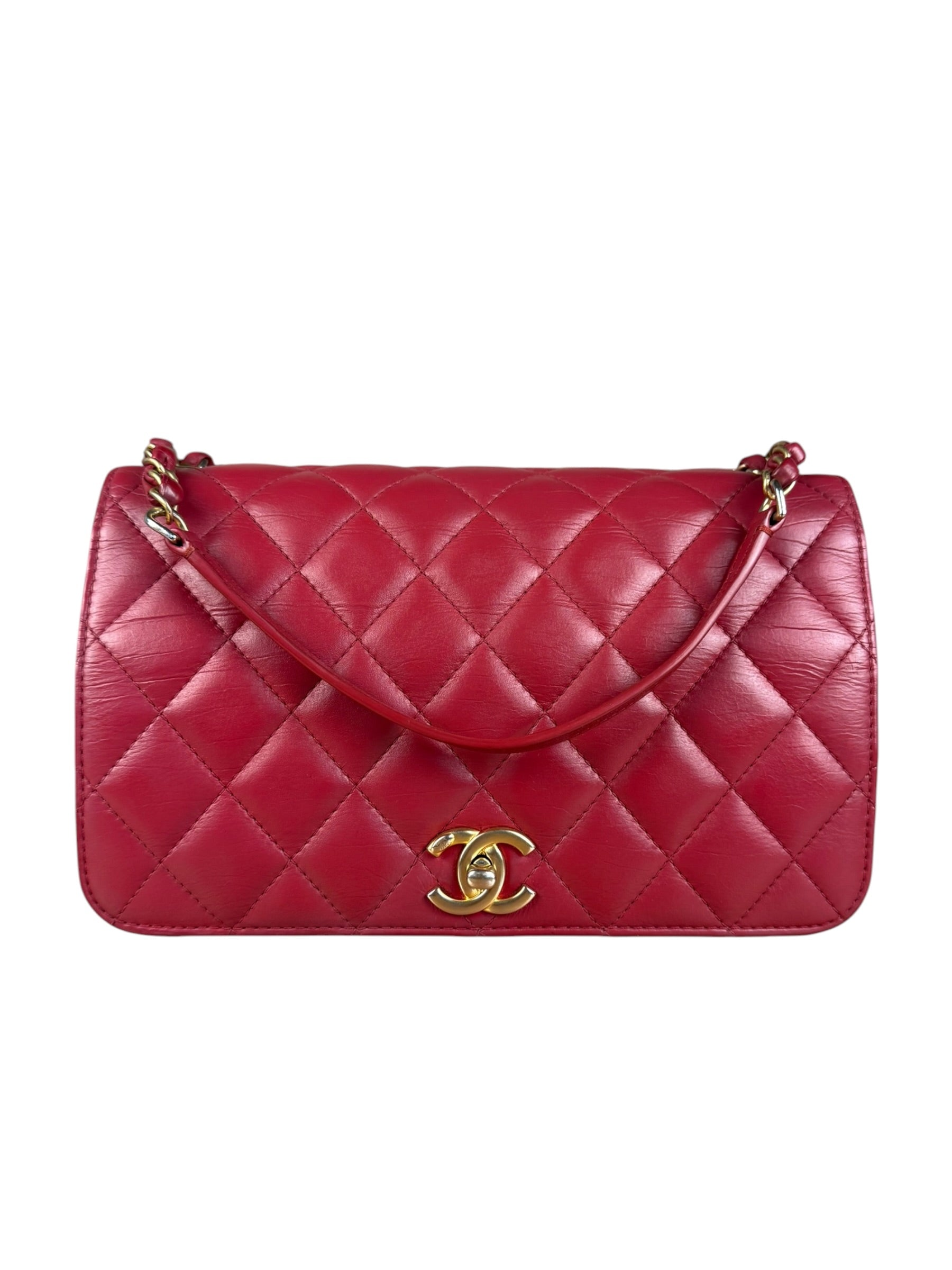 Chanel Dark Fuchsia Quilted Leather Flap Bag 2019
