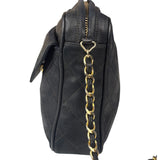 Chanel Vintage Black Quilted Leather CC Camera Bag 1989