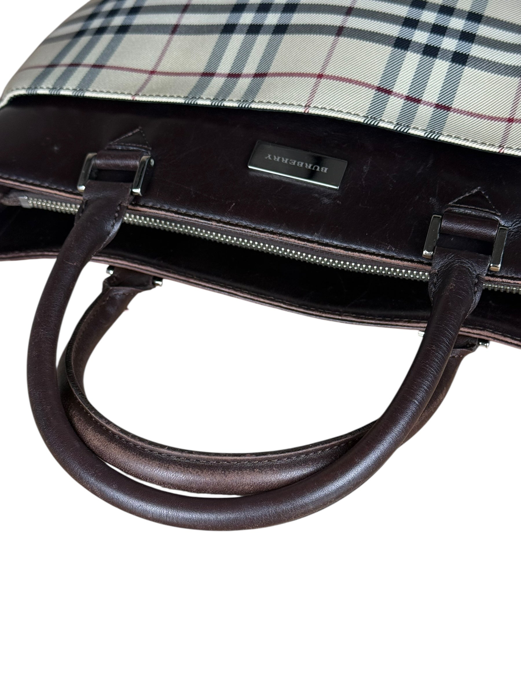 Burberry Vintage Canvas Nova Check Tote