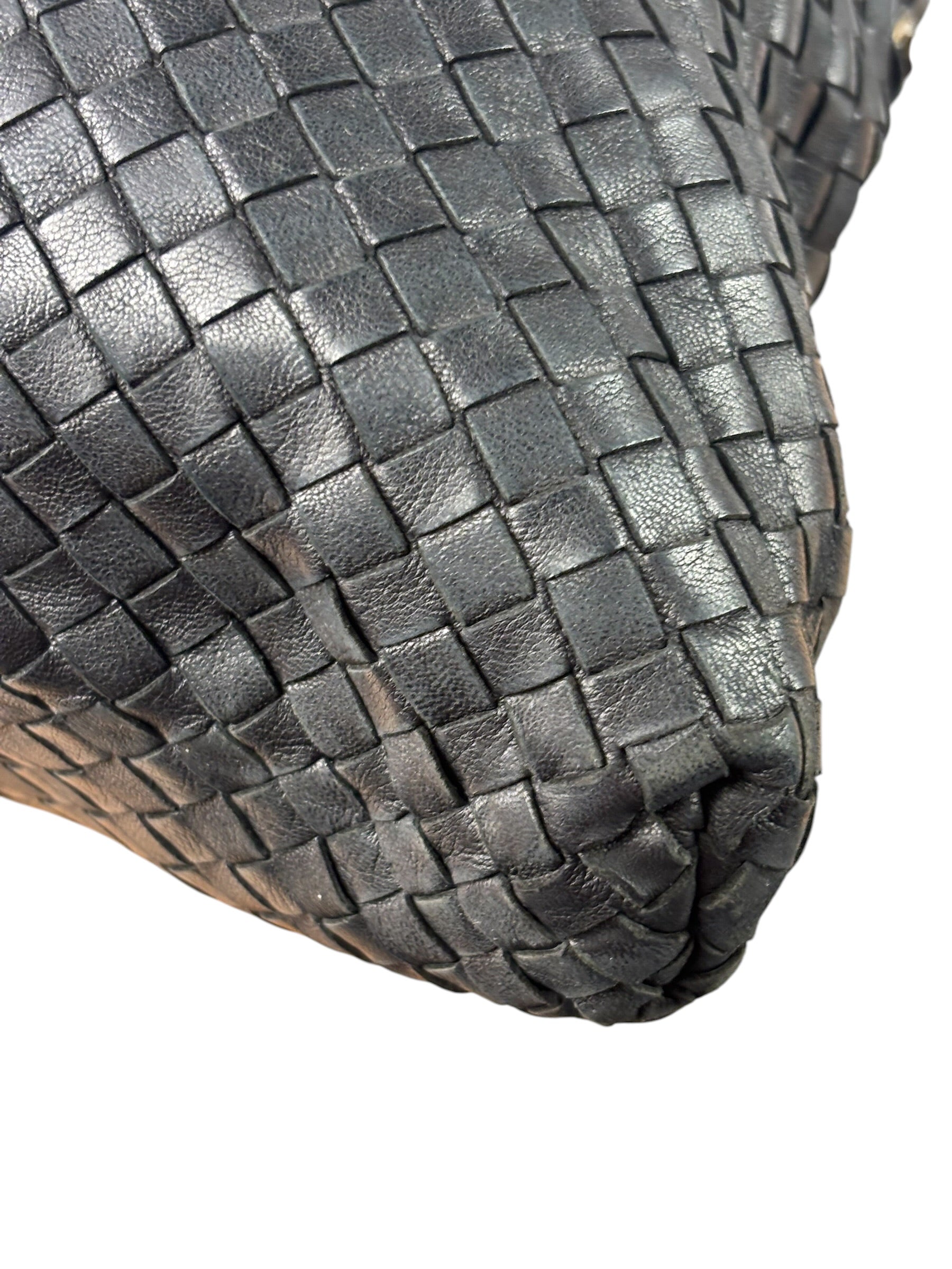 Bottega Veneta Black Intrecciato Large Handbag