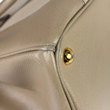 Prada Beige Saffiano Leather Galleria Large Shoulder Bag
